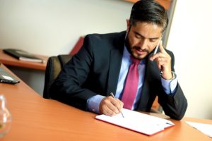 a lawyer in his office